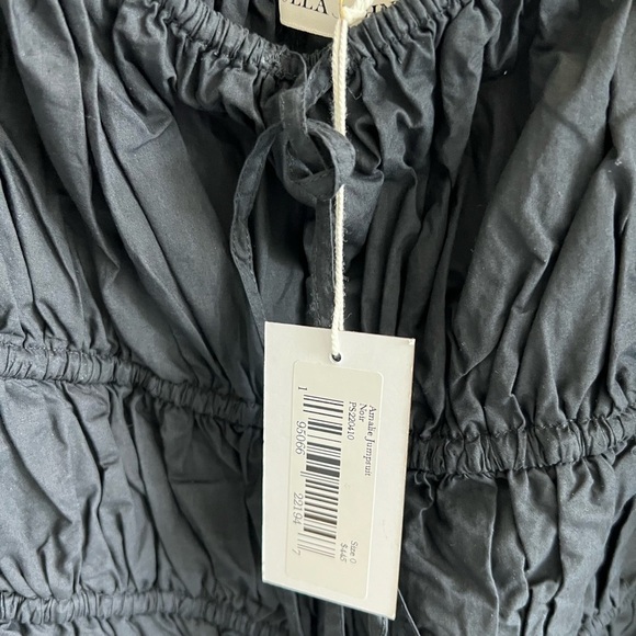 ULLA JOHNSON Amalie Balloon-Sleeve Jumpsuit: Black - Picture 2 of 10